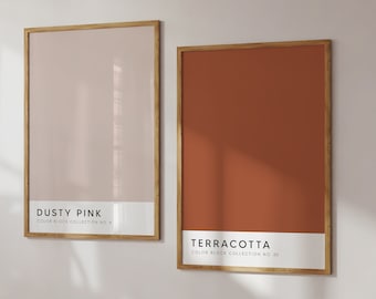 boho decor | boho wall decor | terracotta wall art | color block art