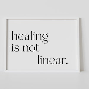 therapy office decor | healing is not linear | minimalist mental health art