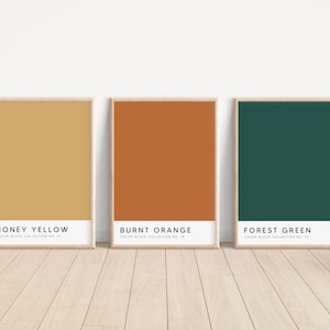 orange and green wall art | boho wall art | color block art
