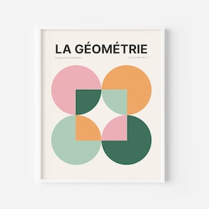 rosa und grüne Wandkunst | abstrakte Kunst | geometrischer Kunstdruck
