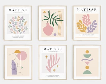 pastel prints gallery wall set | matisse print set | danish pastel decor