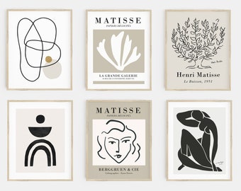 gallery wall set | beige prints | matisse print set | beige decor