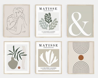 gallery wall set | matisse print set | gallery wall prints | sage green decor