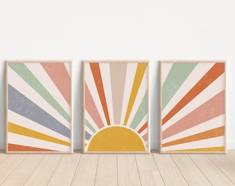 gallery wall set | sun print set of 3 | colorful wall art | colorful nursery art