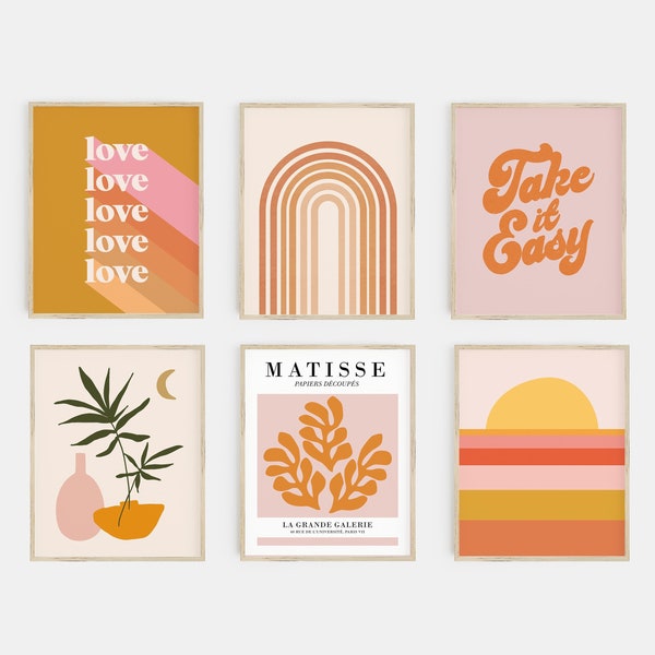 Orange Wall Art Etsy