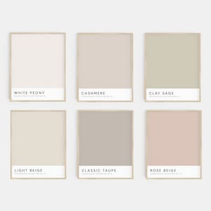 art mural moderne | impressions en blocs de couleurs | impression minimale ensemble de 6