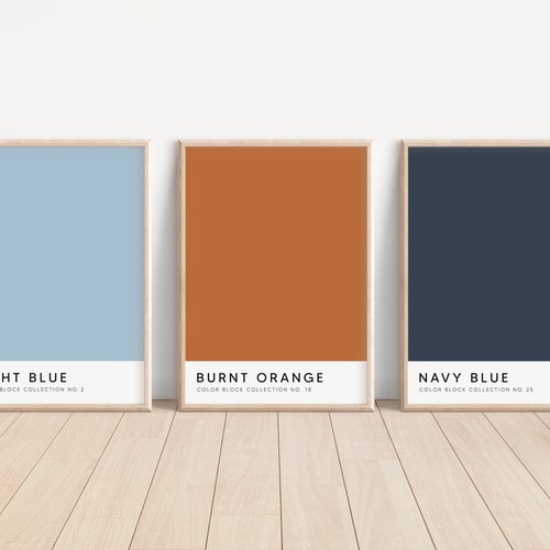 Orange and Green Wall Art Boho Wall Art Color Block Art Etsy