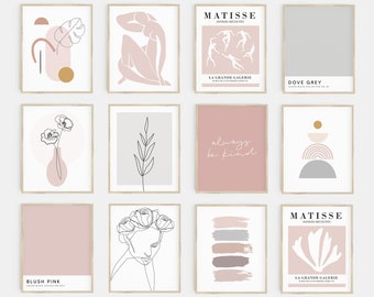 gallery wall set | pink and grey wall art | pink and grey prints | bestsellers special offer set