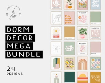 dorm decor mega bundle 24 digital art prints | bestsellers gallery wall set