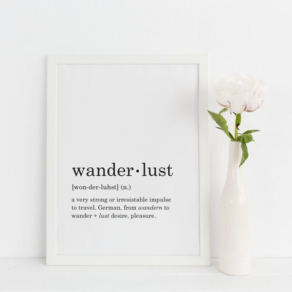 wanderlust print dictionary definition