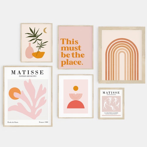 Gallery Wall Set Pink Wall Art Etsy