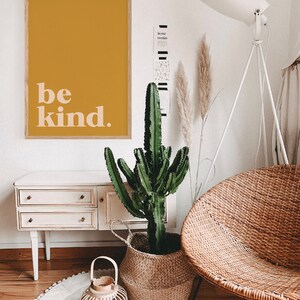 be kind print mustard wall art image 3