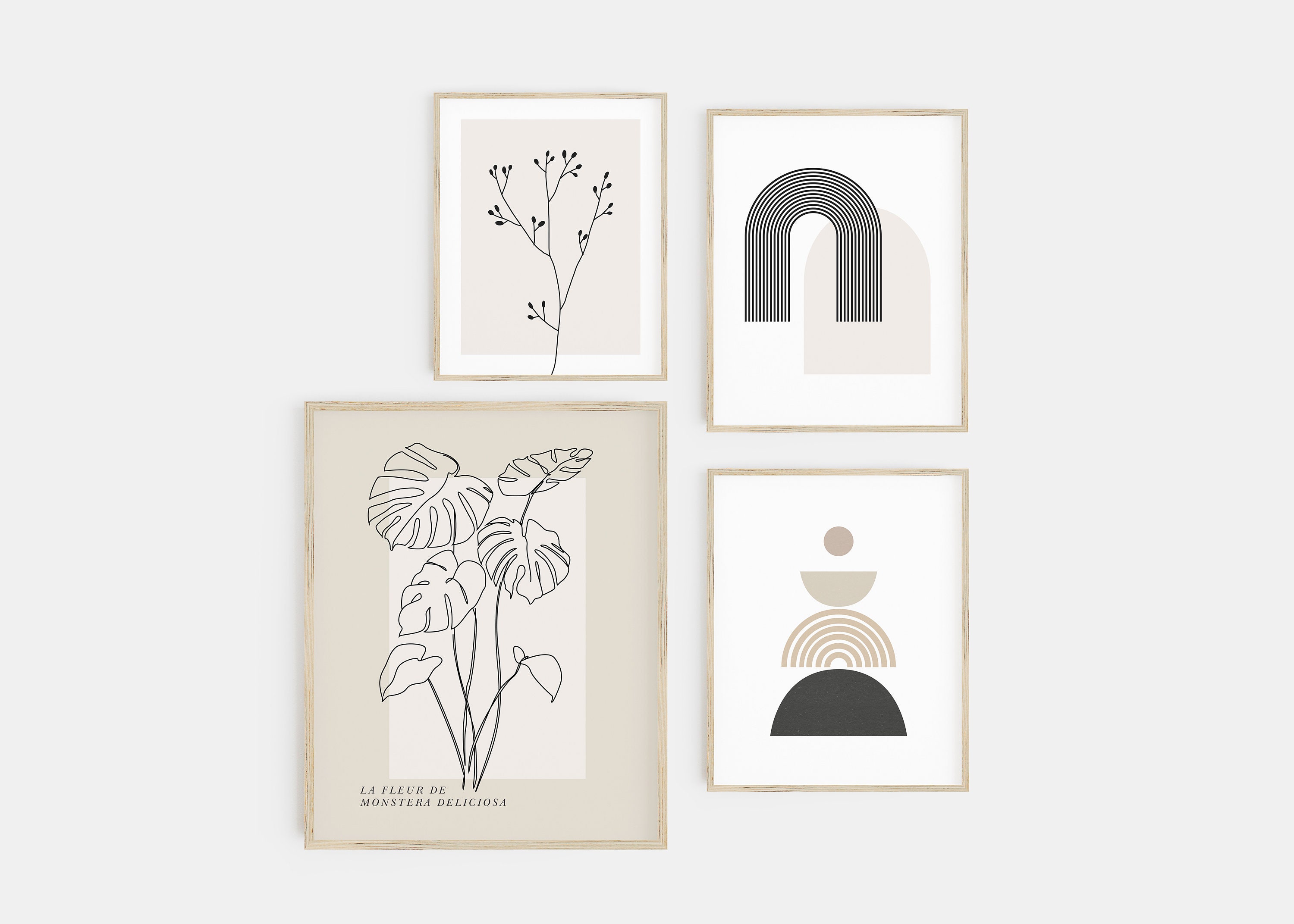 Neutral Prints Set Set of 4 Prints Abstract Art Prints Etsy