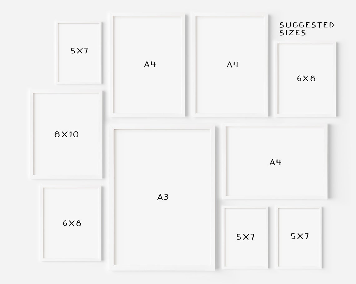 Gallery Wall Set Pink Wall Art Green Wall Art Special Etsy