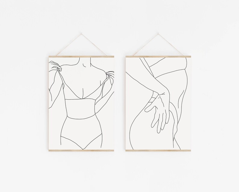 Female Line Art Set of 2 Erotic Line Art Erotic Art Etsy