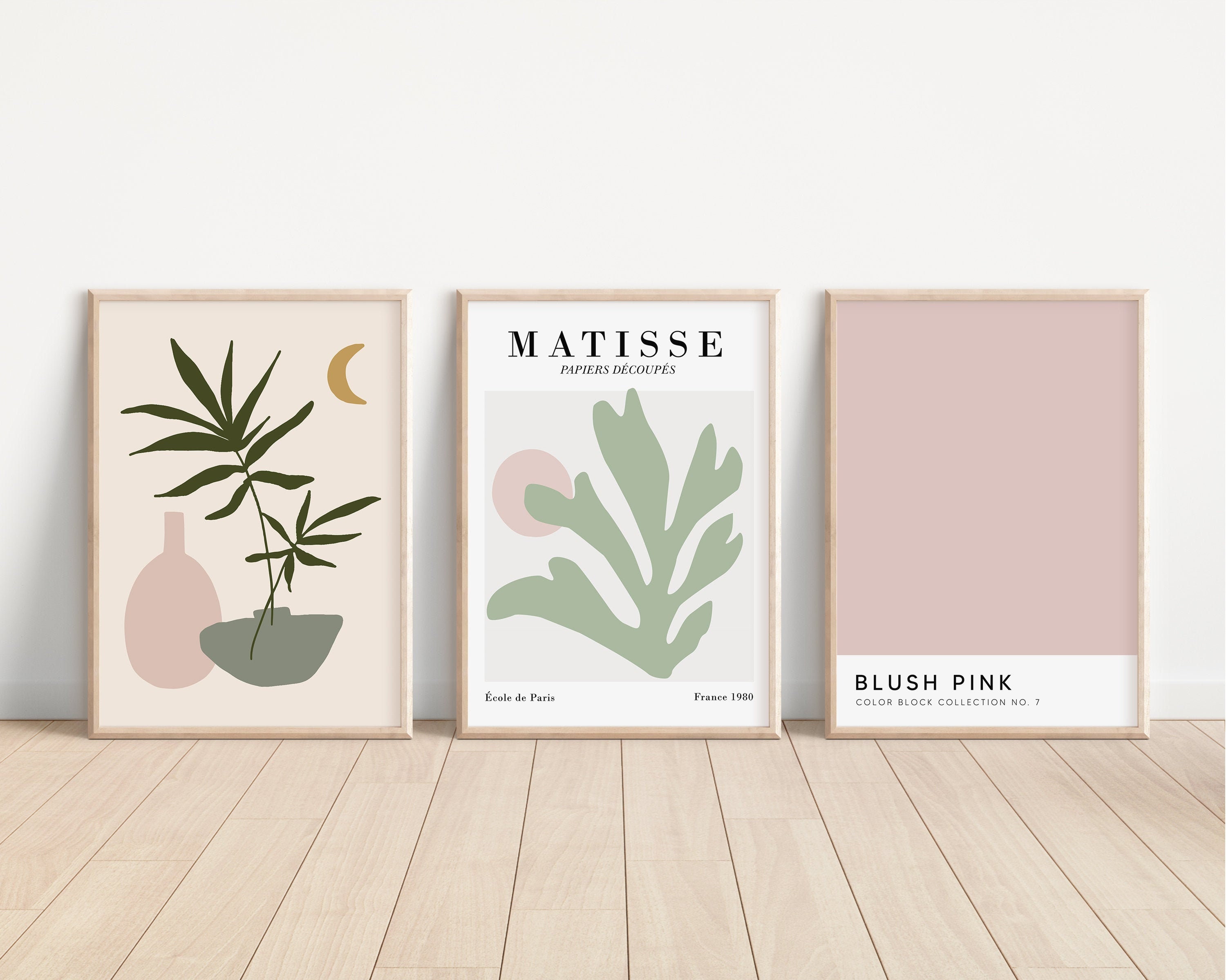 Sage green decor sage green wall art pink and green wall Etsy