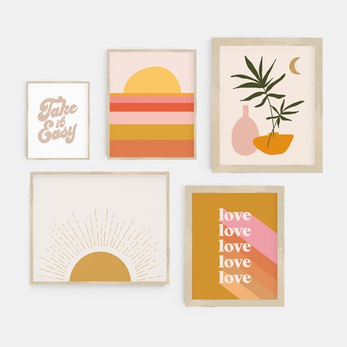 Gallery Wall Set Boho Art Prints Dorm Decor Special Etsy