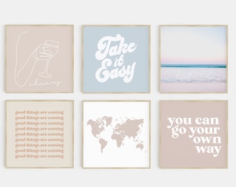 gallery wall set | boho art prints | dorm decor | special offer set of 6 prints