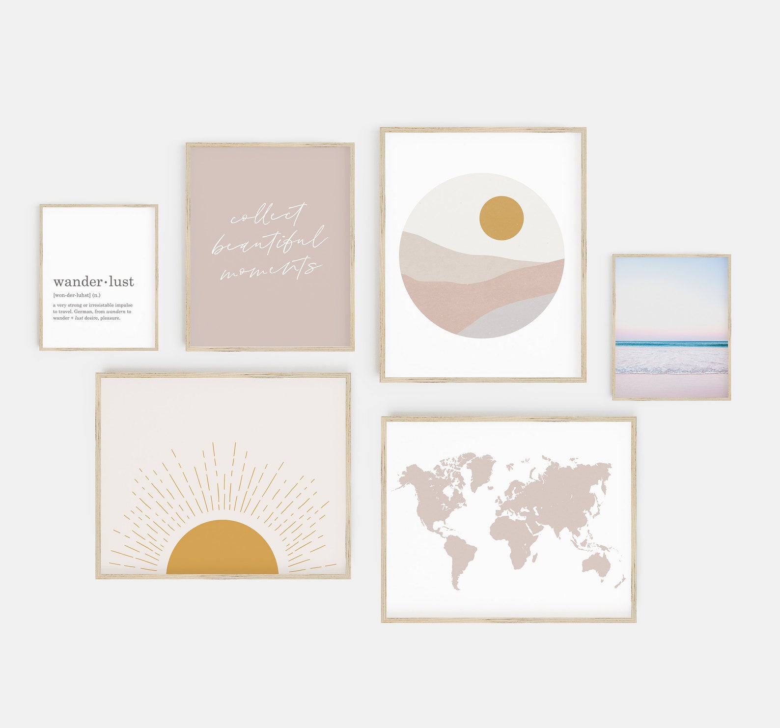 Travel gallery wall set pink wall art Etsy