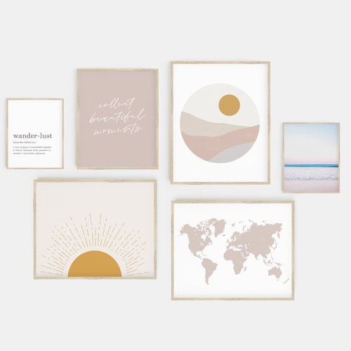 Gallery Wall Set Pink Wall Art Etsy