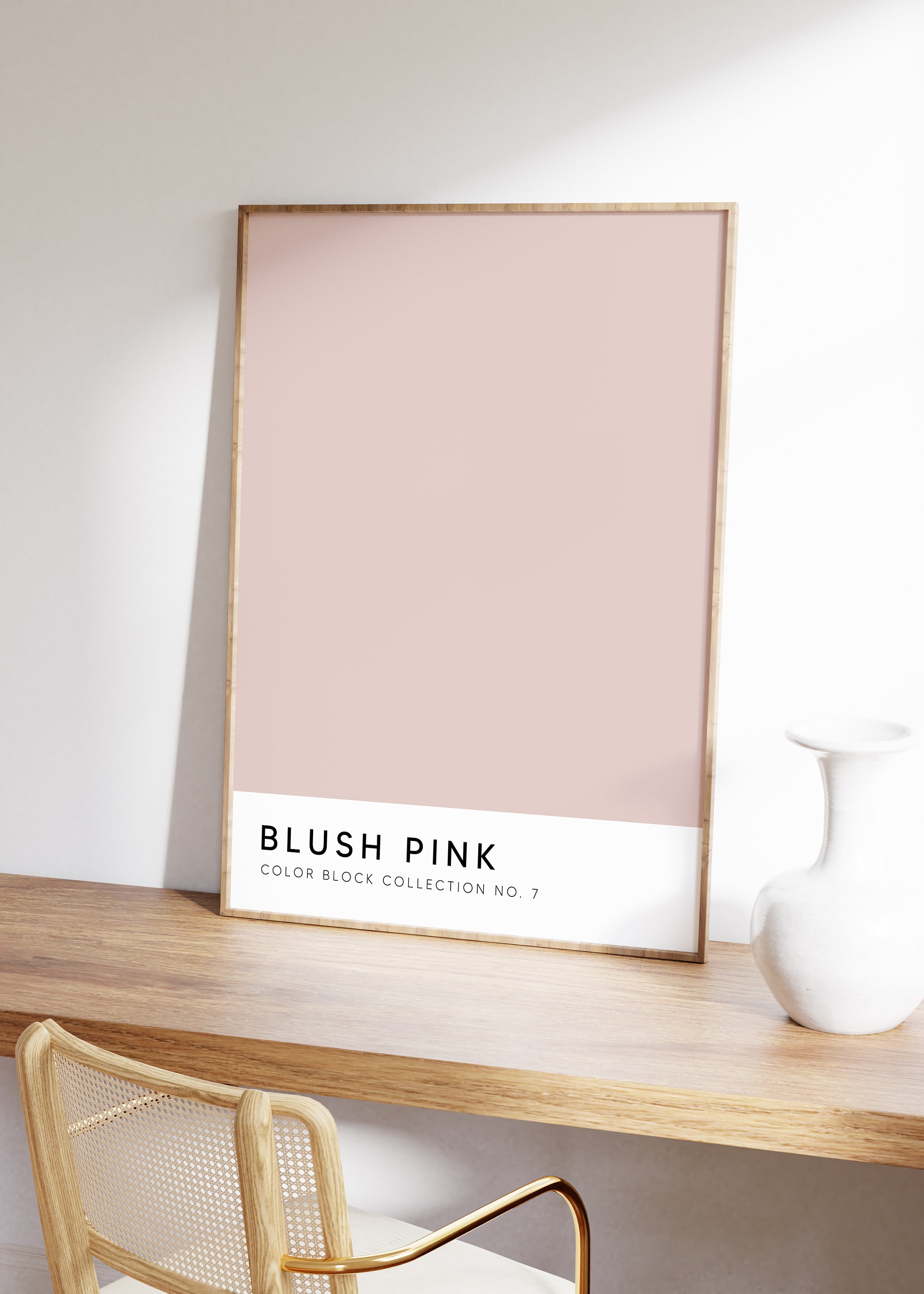 Pink and Green Wall Art Sage Green Decor Color Block Art - Etsy