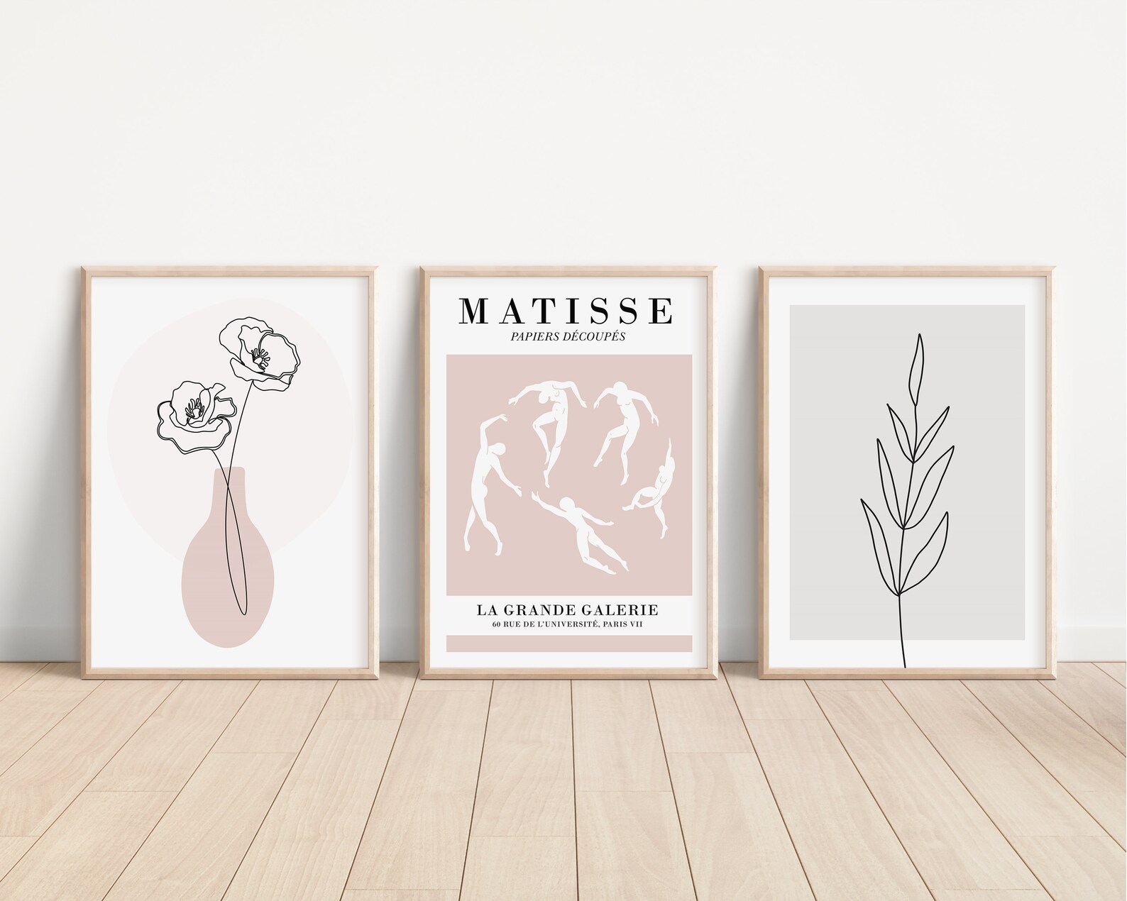 Gallery Wall Set Pink and Grey Wall Art Pink and Grey Etsy