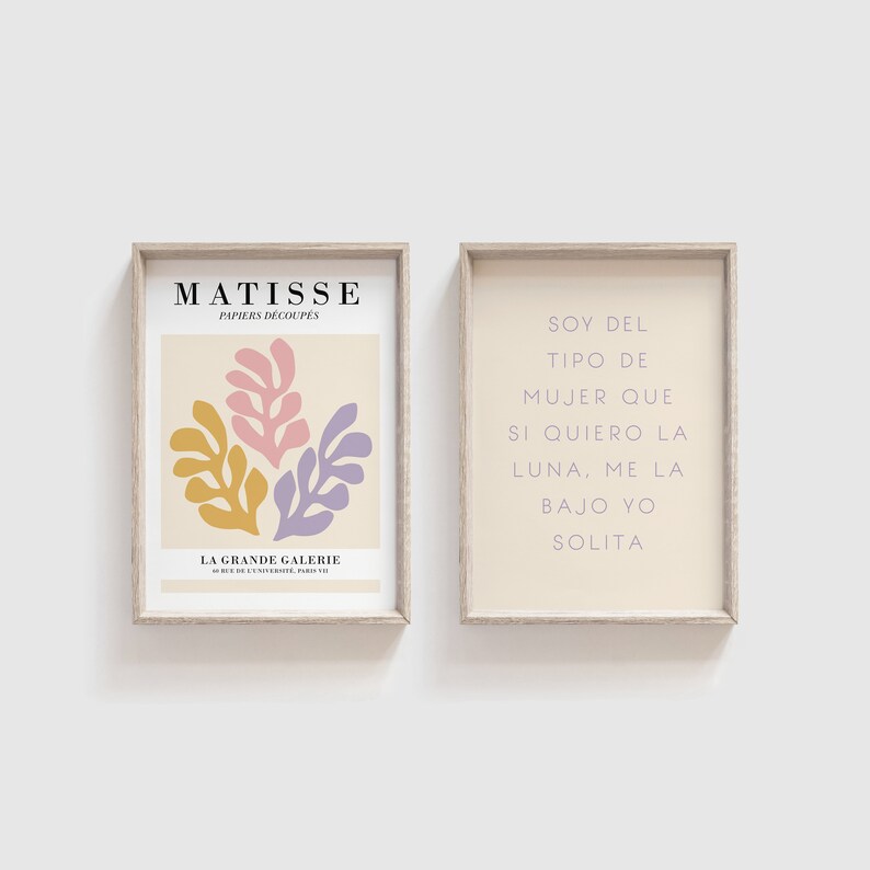 frida kahlo quote print spanish print matisse print set spanish quote print