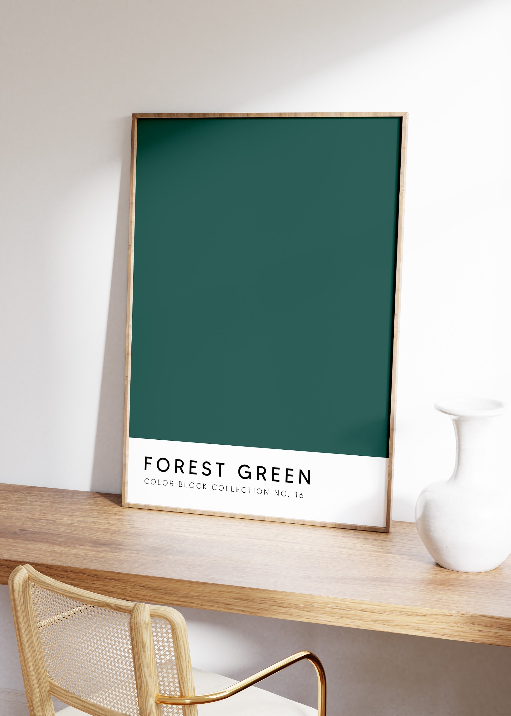 Color Block Art Green Wall Art Forest Green Print Etsy