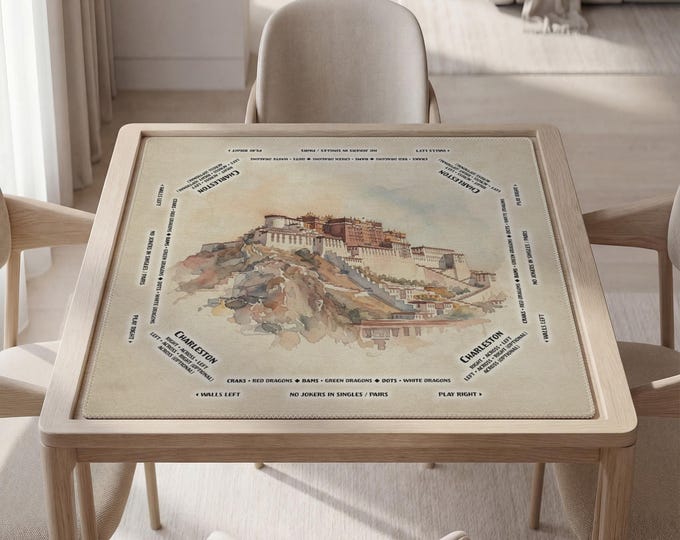 Potala Palace Watercolor Mahjong Mat Personalized Tibet Landmark Tabletop Gaming Pad