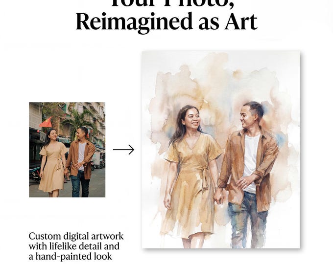 Custom Watercolor From Photo - Single or Multiple Photos Merged, Any Subject
