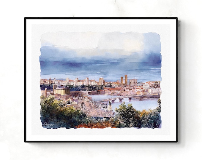 Kyiv Watercolor Print Ukraine Art Premium Quality Travel Poster Artful Wall Decor Unframed Wall Art