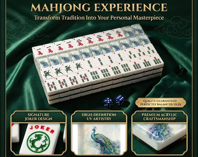 Personalized American Mahjong Set: Custom Photo Tiles - Balanced Acrylic Design
