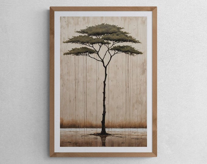 Wabi Sabi Tree Art Print: Japandi Style Archival Quality