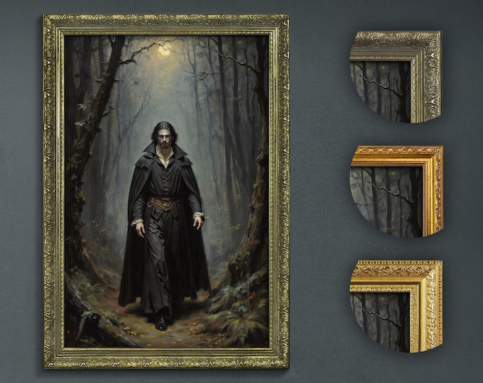 Enigmatic Vampire Print: Dark Academia Gothic Wall Art