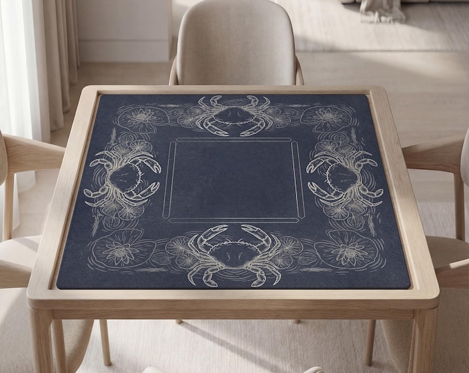 Cancer Zodiac Mahjong Mat: Personalized Crab Design Table Cover, Bag Included