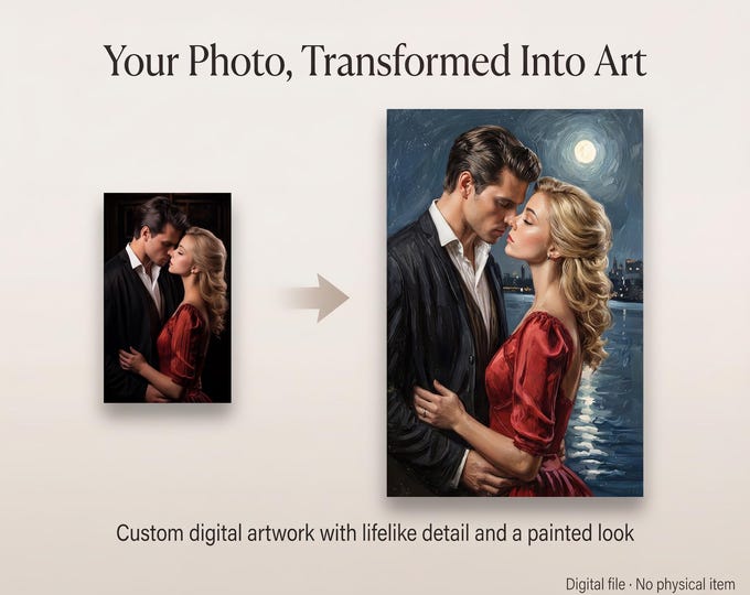 Personalized Digital Portrait, Oil Painting Style in High Resolution