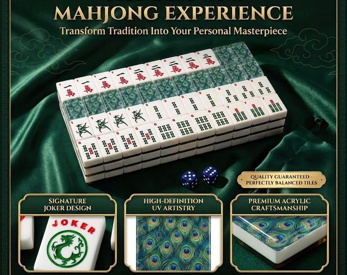 Personalized American Mahjong Set: Custom Image Tiles - Balanced Acrylic Design