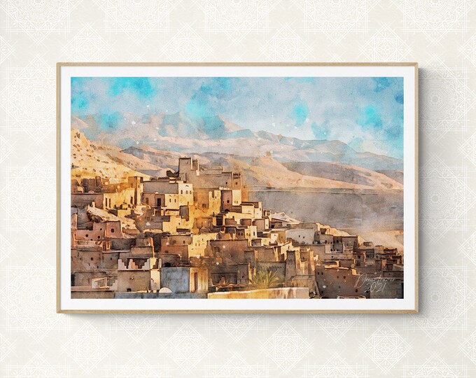 Artful Morocco Print, Moroccan Architecture Gem Aït Benhaddou Art Print, Custom Personalized Artful Gift for Art Lovers, Unframed Print