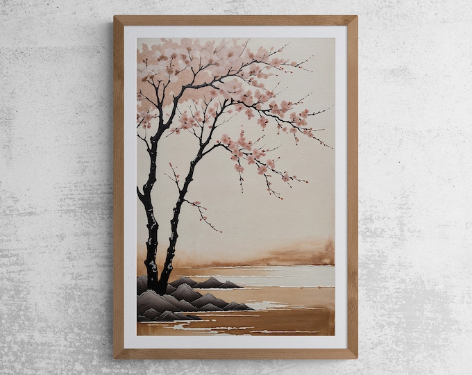 Minimalist Wabi Sabi Wall Art, Sakura Art Print, Museum Quality Artful Wall Decor Printed With Never Fading Archival Inks, Japandi Art Print