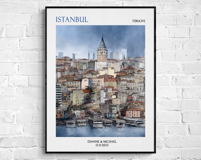 Personalized Türkiye Art Custom Print Istanbul Customizable Turkish Poster Gift for the Art Admirer Maximalist Wall Art Unframed Print