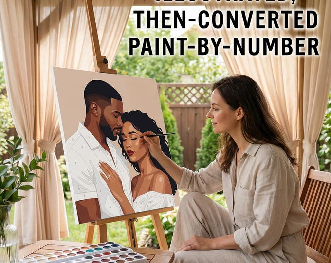 Professionally Illustrated Paint-by-Number from Your Photo, Crafted as an Illustration First