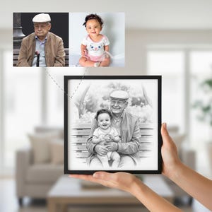 Grandparent and Baby Portrait: Personalized Photo Merge - Digital Download, Done in 24 Hours