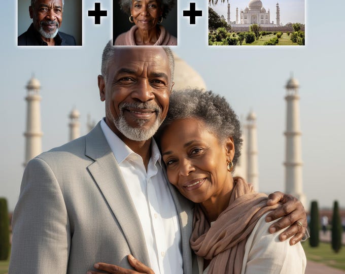 Realistic Couple Portrait - Travel Scene Photo Composite