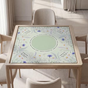 Personalized Mahjong Mat with Instructions (Rules): Floral Design, Wild Flowers