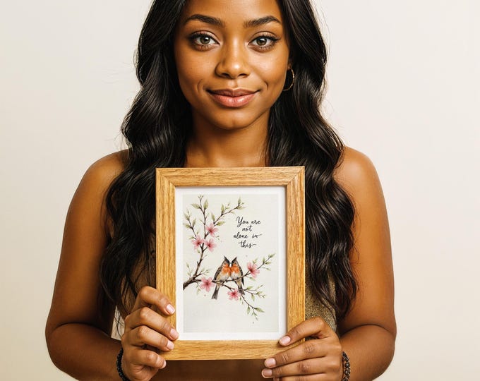 You Are Not Alone Affirmation Print: Emotional Support Art, 5x7 in (13x18 cm)