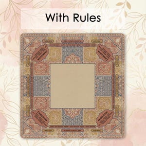 a square frame with a patterned border, and the text "With Rules" is displayed above it.
