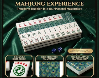 Personalized American Mahjong Set: Custom Image Tiles - Balanced Acrylic Design