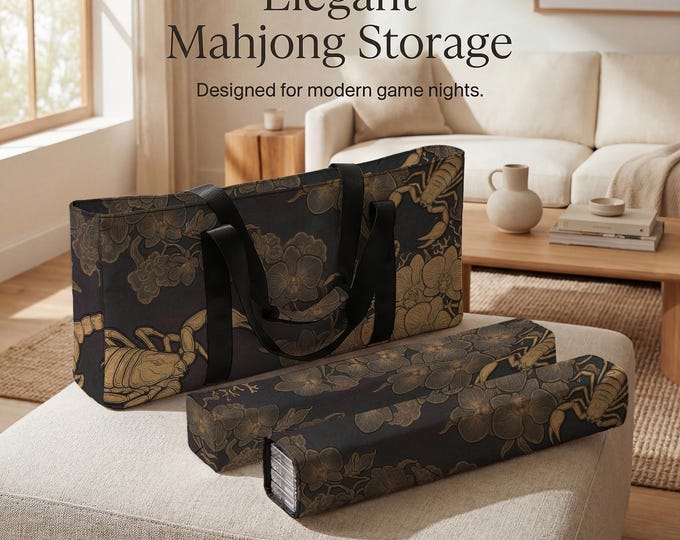 Scorpio Mahjong Bag - Lightweight Travel Case with Floral Design