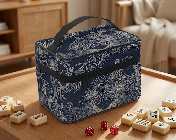 Mahjong Tile Bag: Cancer Crab Design (Padded, Travel Ready)
