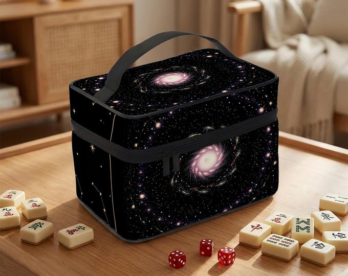 Galaxy Print Mahjong Travel Bag (Zippered Organizer for Tiles)